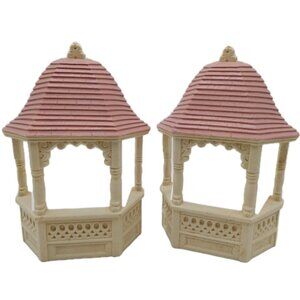 Burwood Gazebo 3D White Pink Roof 1989 Wall Hanging Set Of 2